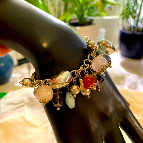 GEMSTONE CHARM BRACELET STERLING SILVER - Picture 6 of 8